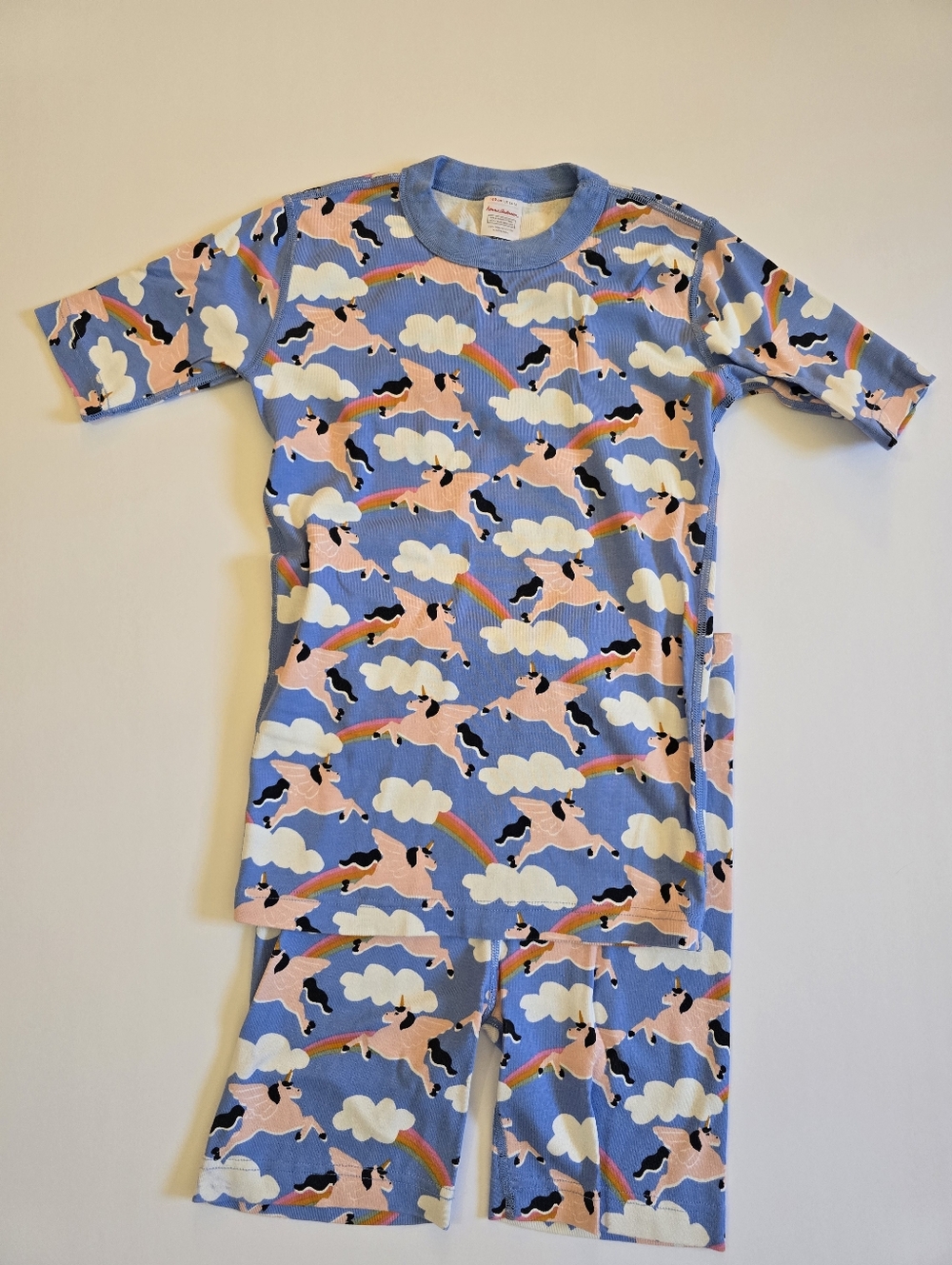 NWOT Hanna Andersson Girls 160 (14-16) Unicorn/Rainbow Short John Pajamas